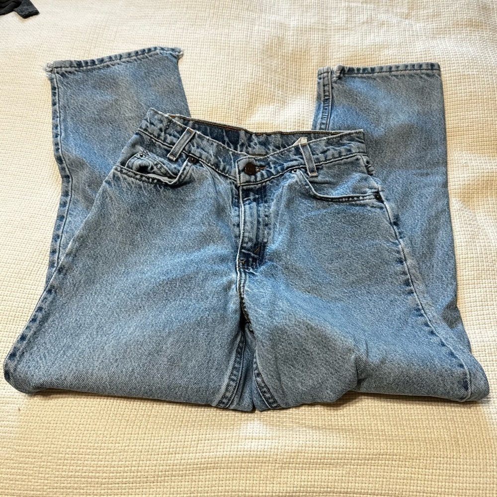 Vintage Orange Tab Levi’s Light Wash Tapered Leg High Rise 24 inch Waist - Picture 2 of 11